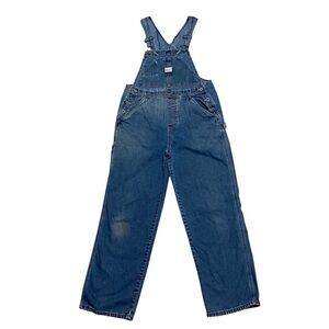 Vintage Y2K Old Navy Dungarees-Overalls Straight Leg Bib Overall Jean Denim Blue